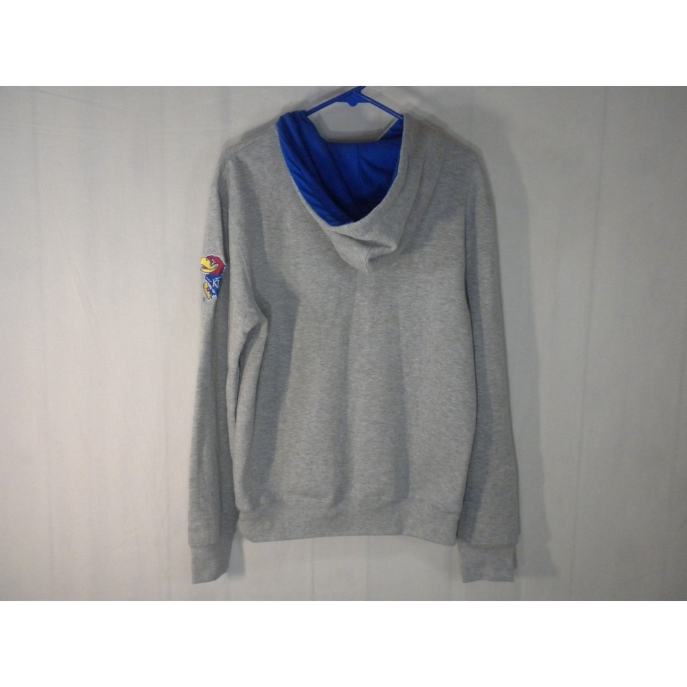 Kansas Jayhawks Hoodie Sweatshirt Mens S Gray Full Zip J America Rock Chalk - Picture 4 of 9